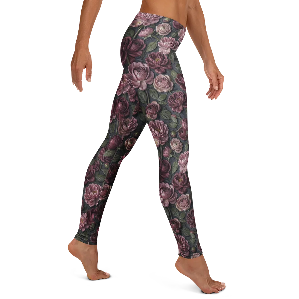 Velvet Peony on Leggings — Right