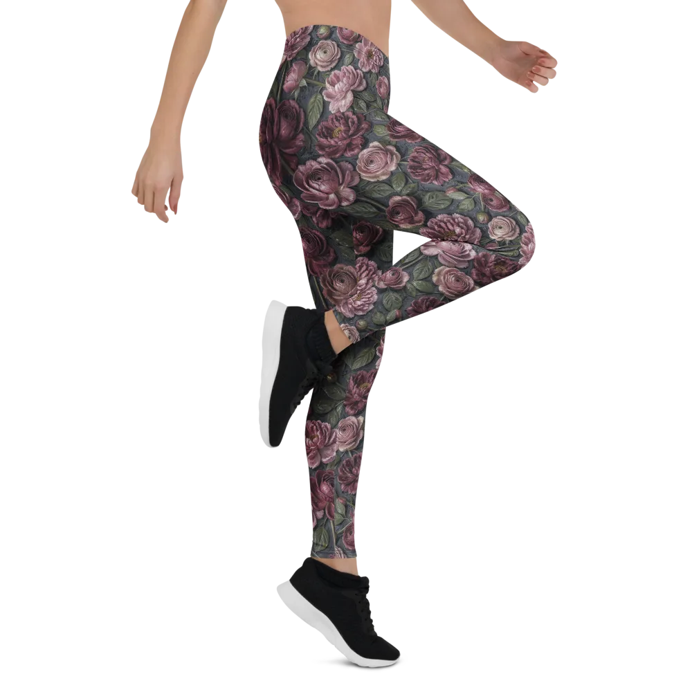 Velvet Peony on Leggings — Right