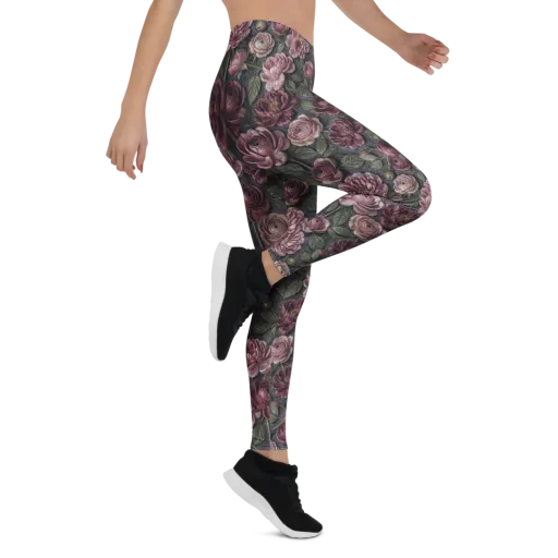 Velvet Peony on a Leggings