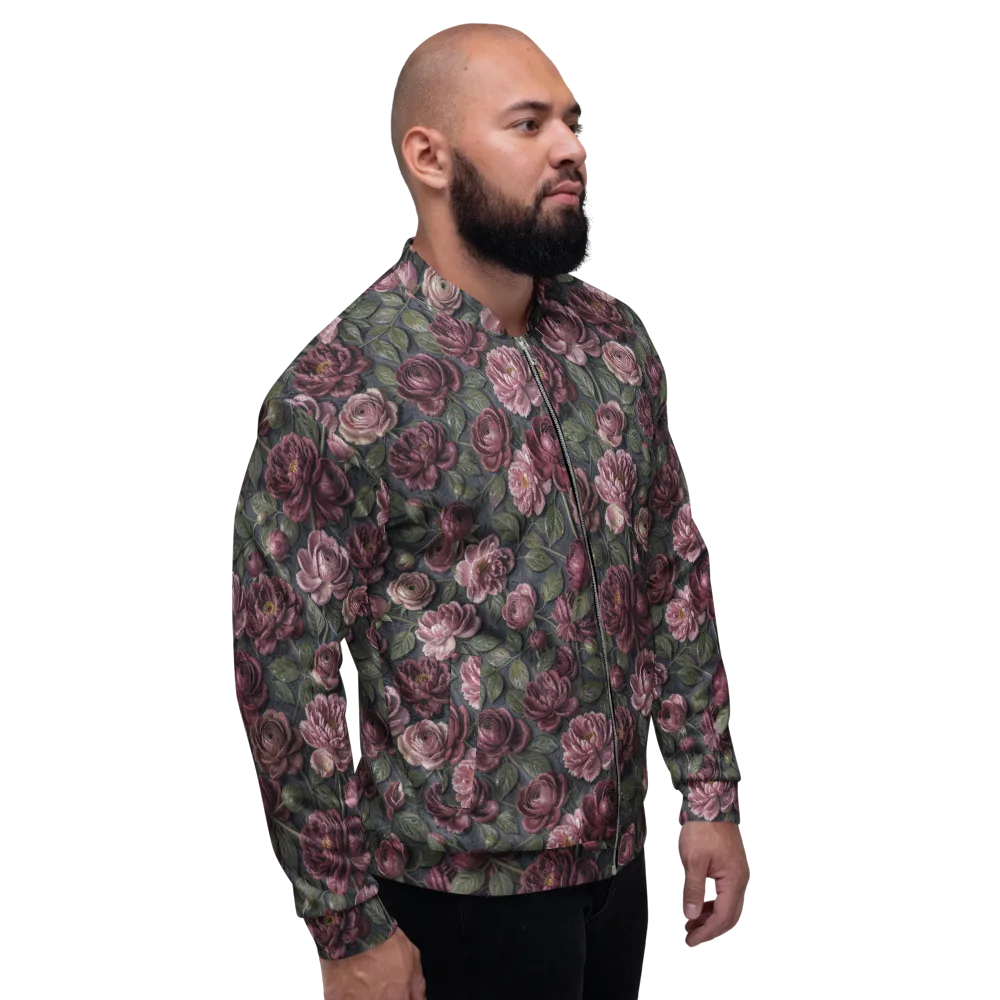 Velvet Peony on Bomber Jacket — Right