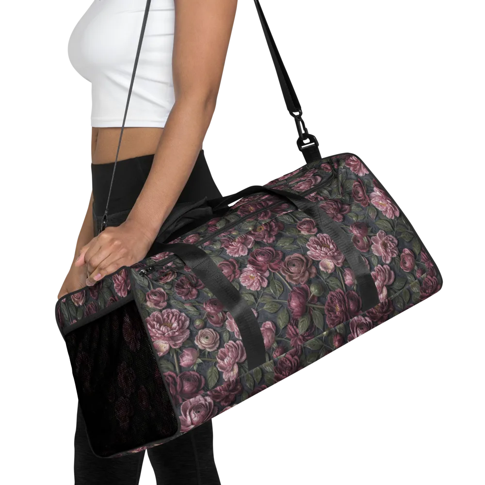 Velvet Peony on Duffle Bag — Front
