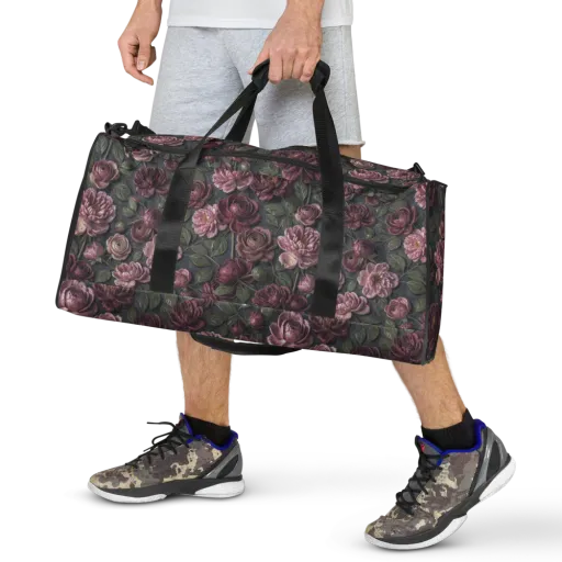 Velvet Peony on a Duffle Bag
