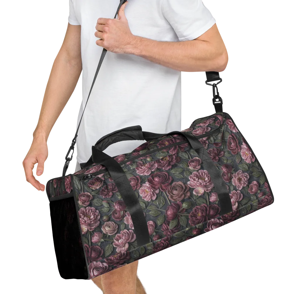 Velvet Peony on Duffle Bag — Right Front