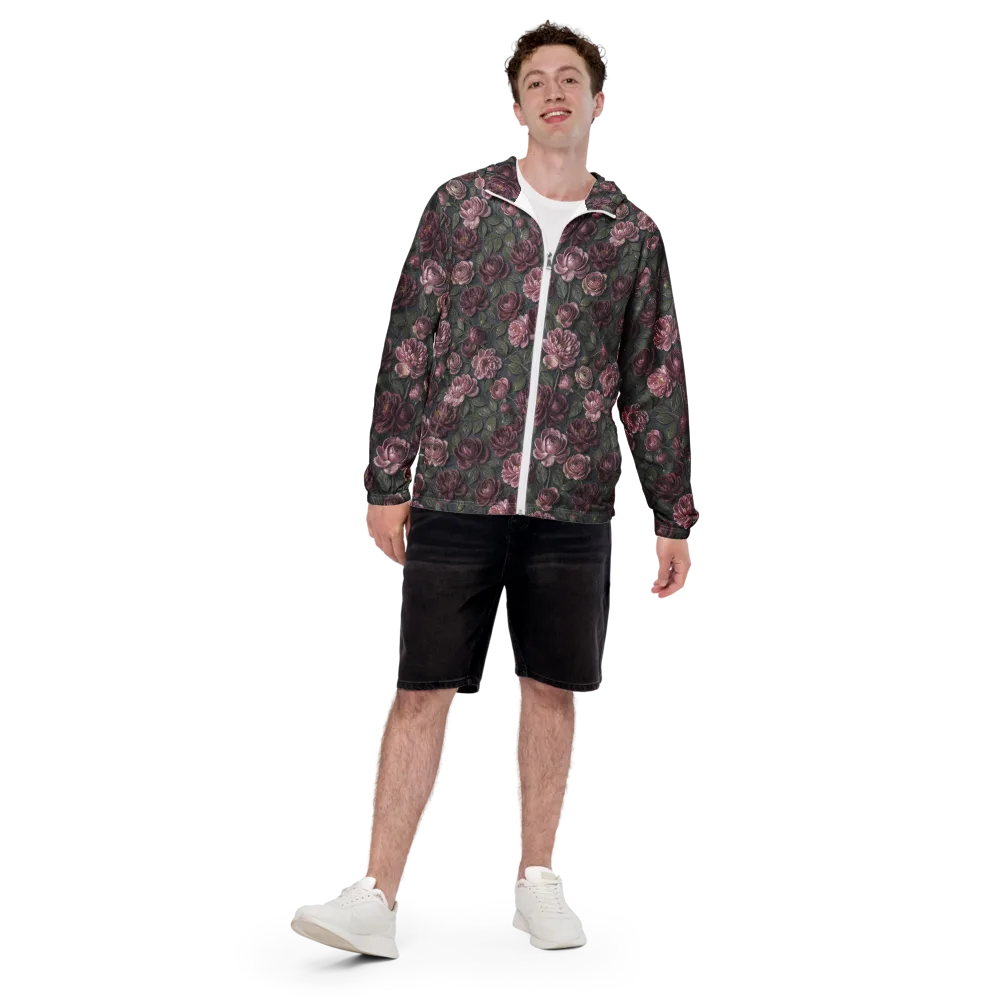 Velvet Peony on Men's Windbreaker — Front