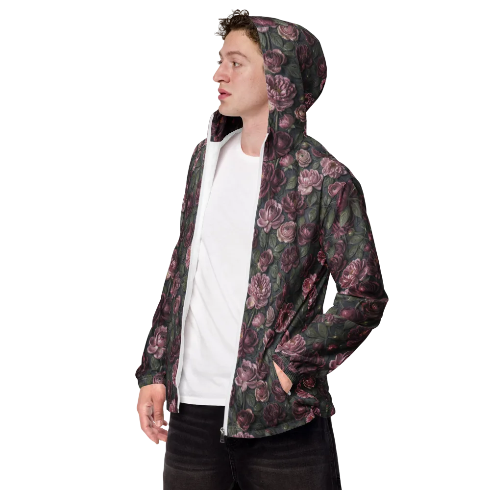Velvet Peony on Men's Windbreaker — Left Front