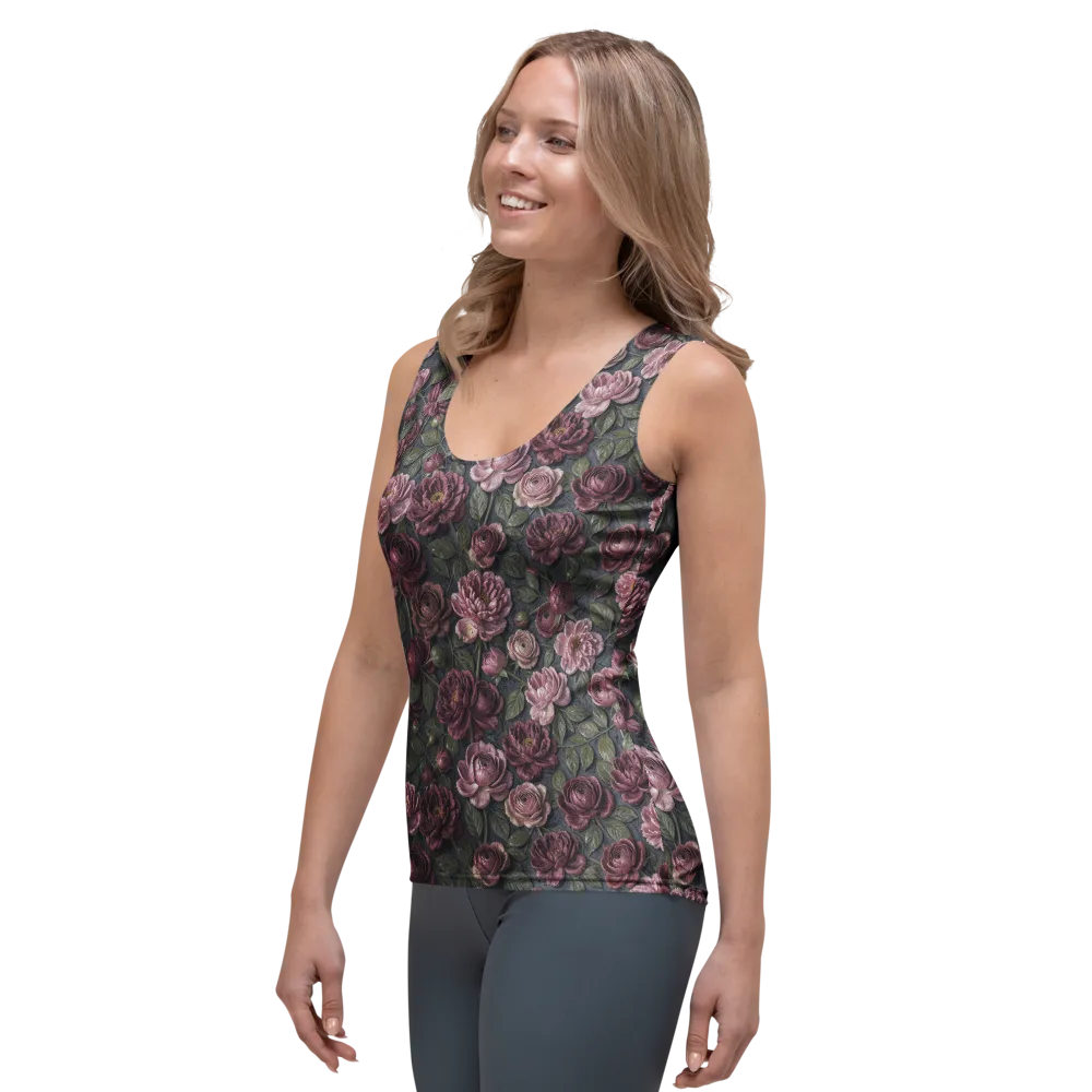 Velvet Peony on Women's Tank Top — Left Front