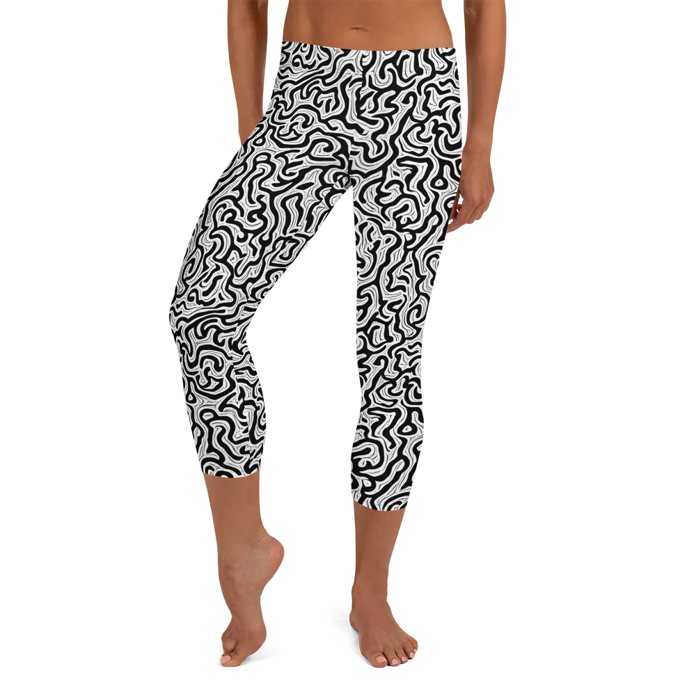Inked Dreams on Capri Leggings — Front