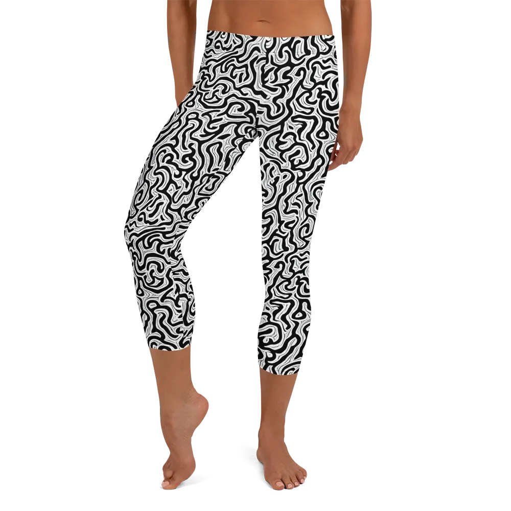 Inked Dreams on Capri Leggings — Front