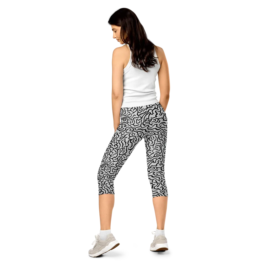 Inked Dreams on Capri Leggings — Back