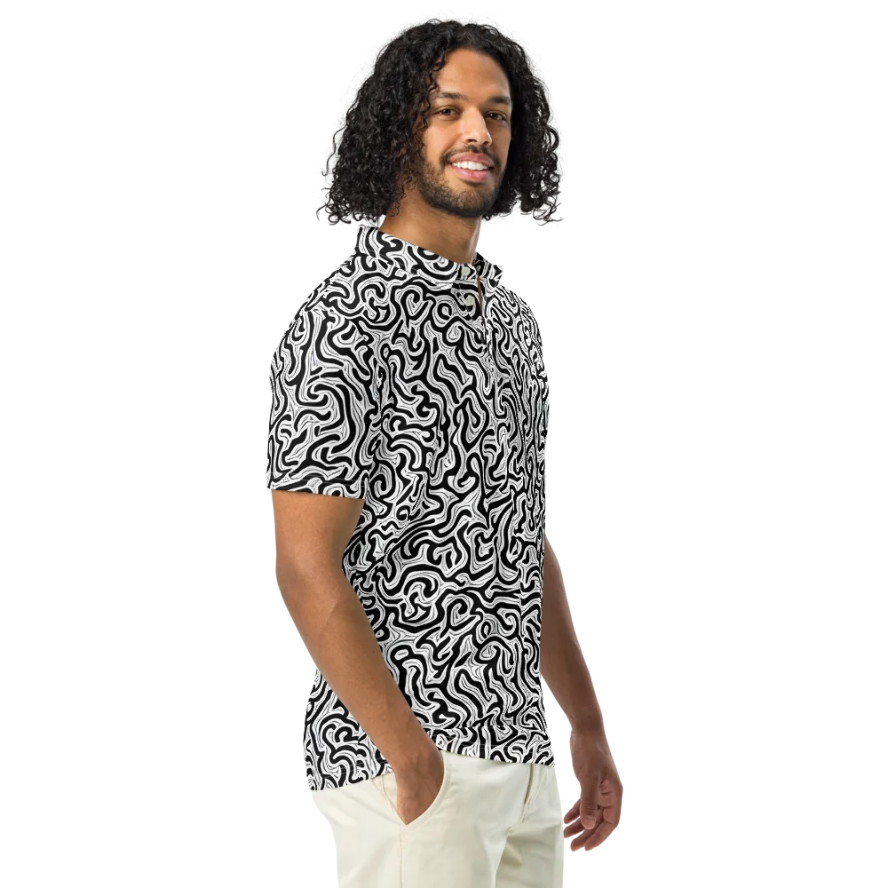 Inked Dreams on Men's Slim Fit Polo Shirt — Right Front