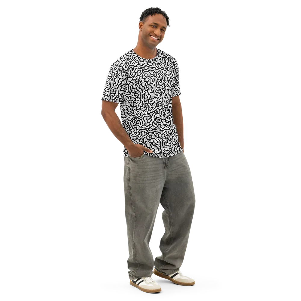 Inked Dreams on Men's Cotton Crew Neck T-Shirt — Right Front