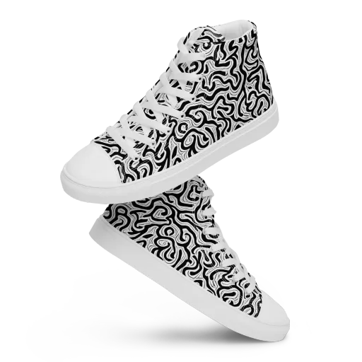 Inked Dreams on a Men's High Top Canvas Shoes