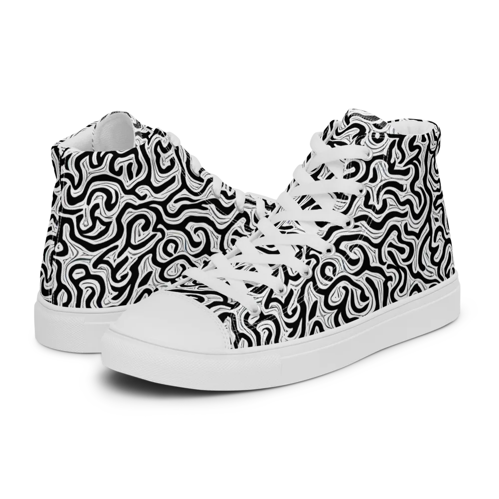 Inked Dreams on Women's High Top Canvas Shoes — Left