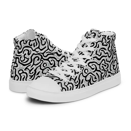 Inked Dreams on a Women's High Top Canvas Shoes