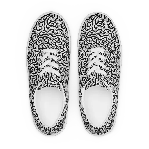 Inked Dreams on a Men's Lace-Up Canvas Shoes