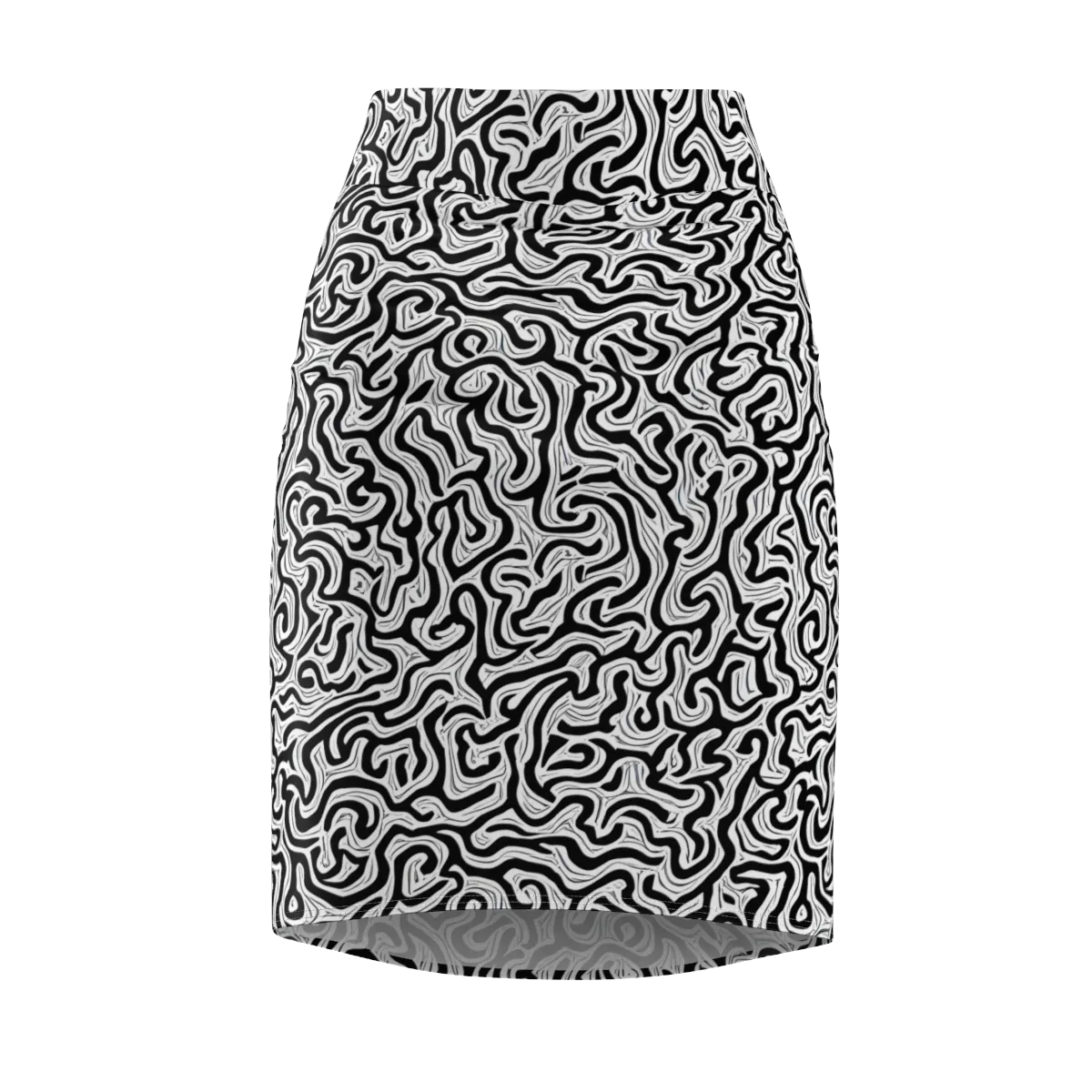 Inked Dreams on Pencil Skirt — Front