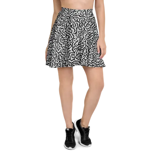 Inked Dreams on a Skater Skirt