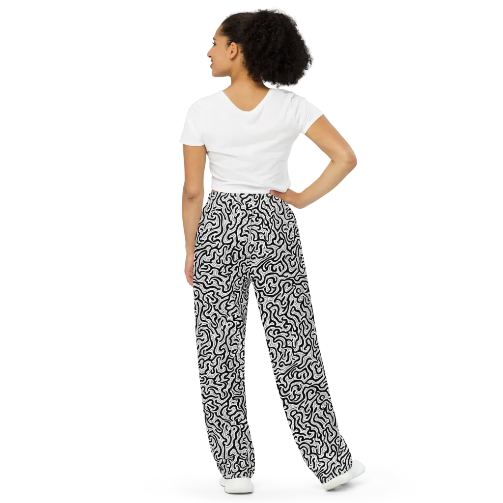 Inked Dreams on Wide-Leg Pants — Back