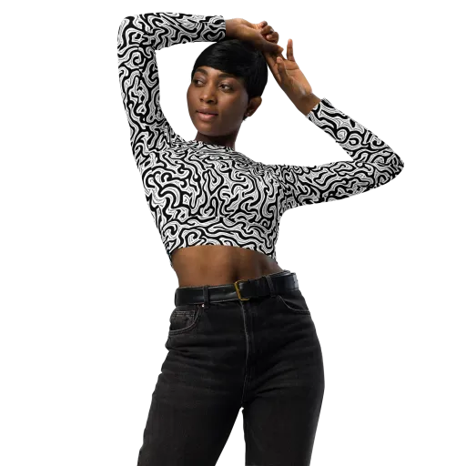 Inked Dreams on a Long Sleeve Crop Top