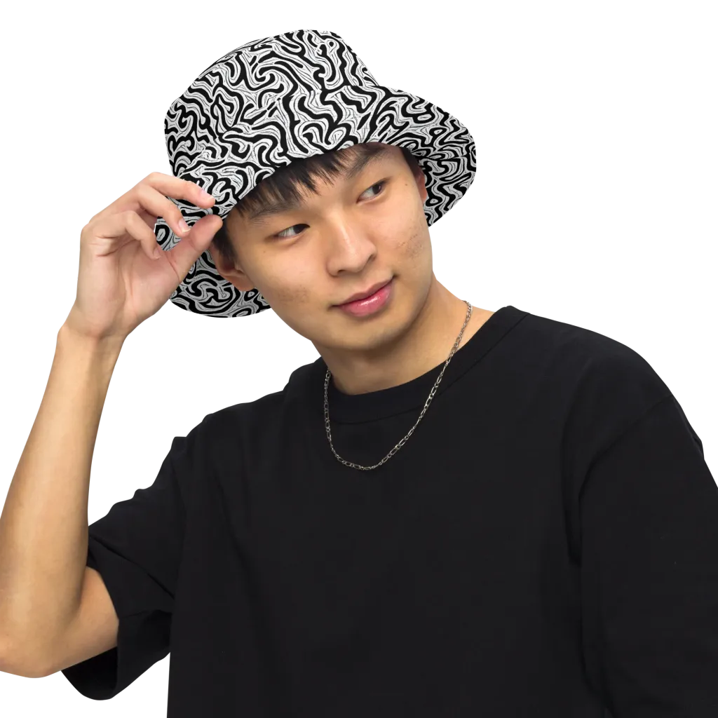 Inked Dreams on Reversible Bucket Hat — Front Inside