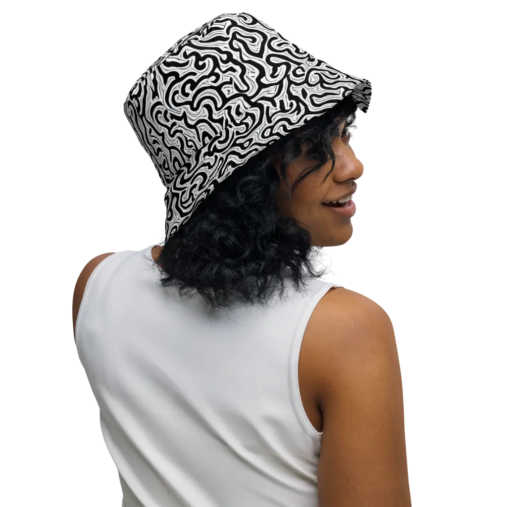 Inked Dreams on Reversible Bucket Hat — Right Outside