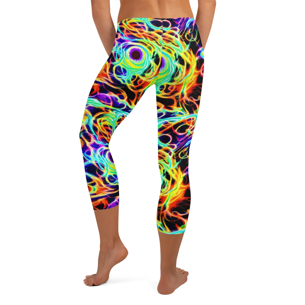 Nightflash on Capri Leggings — Back
