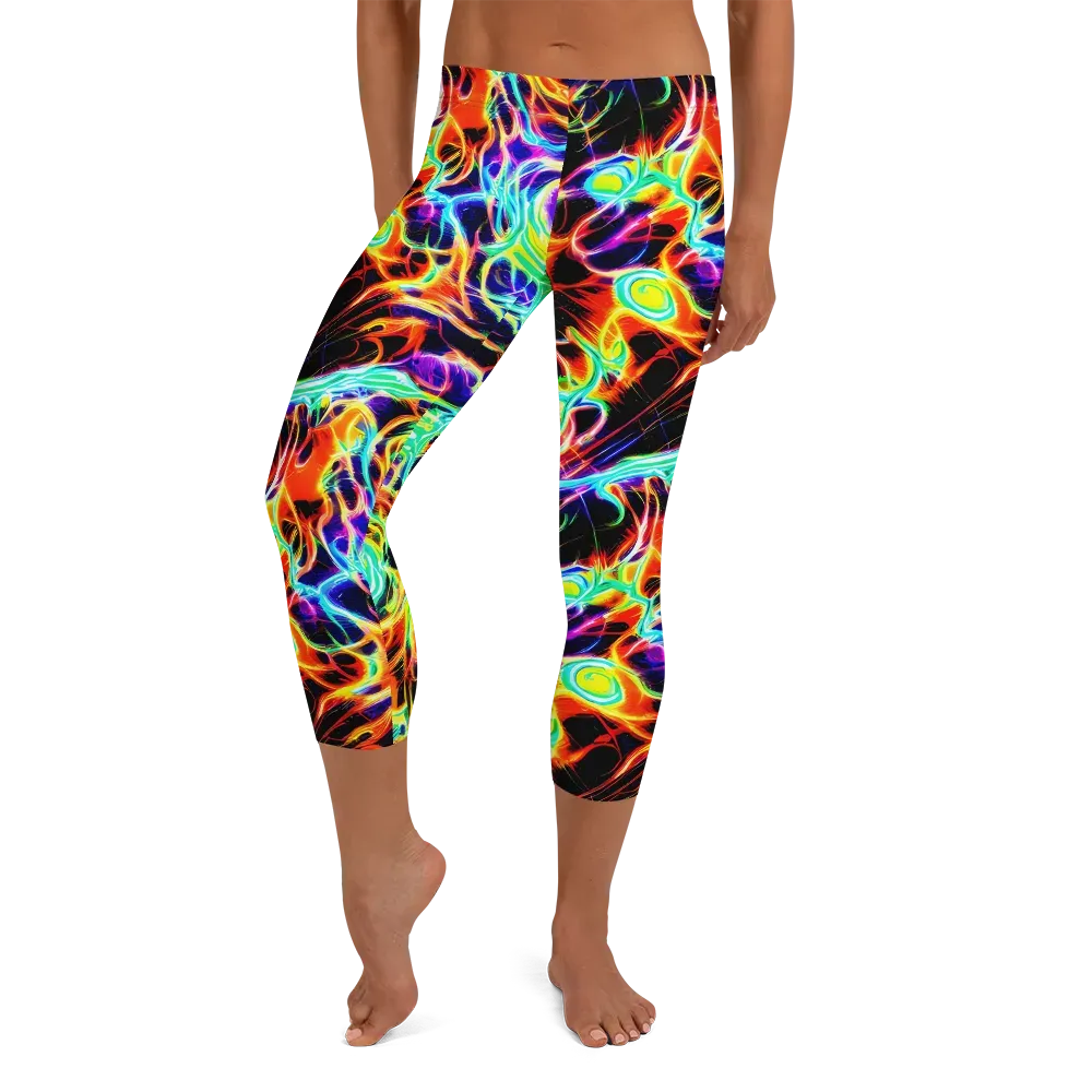Nightflash on Capri Leggings — Front
