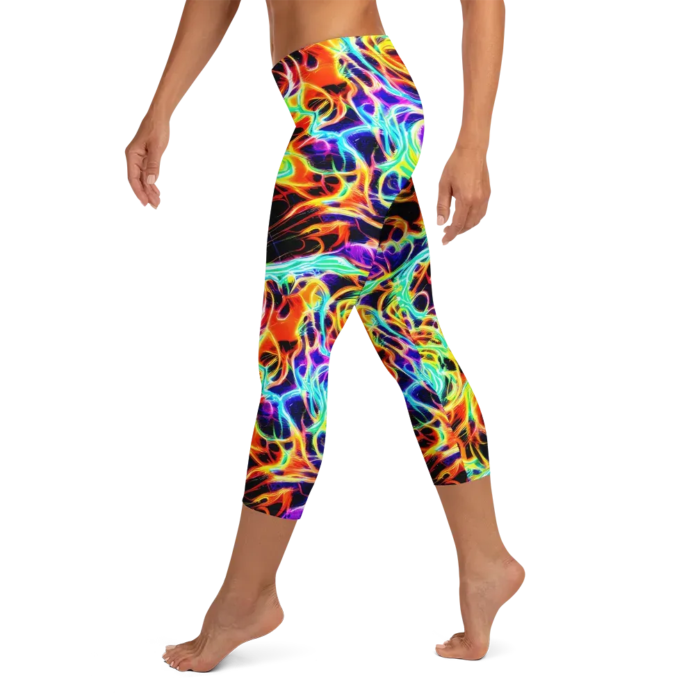 Nightflash on Capri Leggings — Left