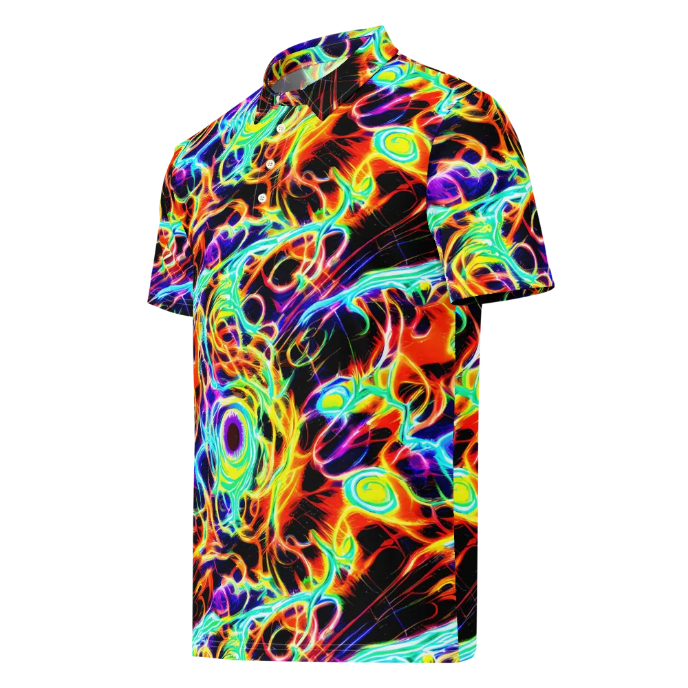 Nightflash on Men's Slim Fit Polo Shirt — Left Front