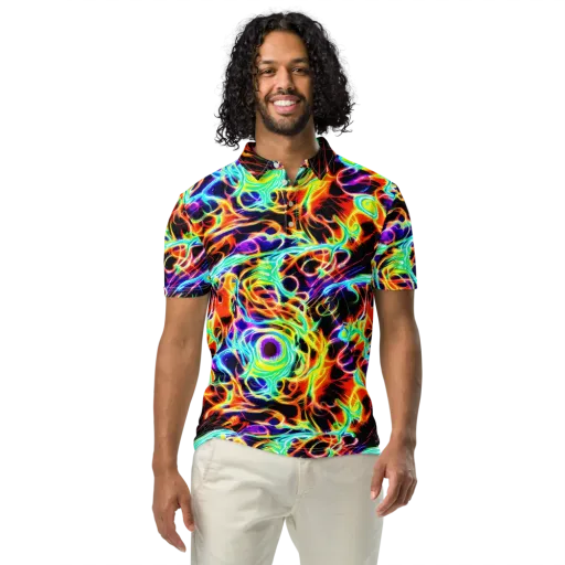 Nightflash on a Men's Slim Fit Polo Shirt