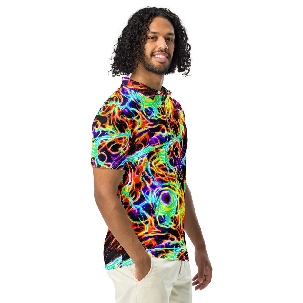 Nightflash on Men's Slim Fit Polo Shirt — Right Front