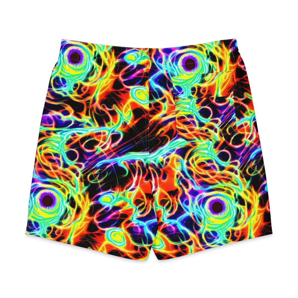 Nightflash on Men's Board Shorts — Back