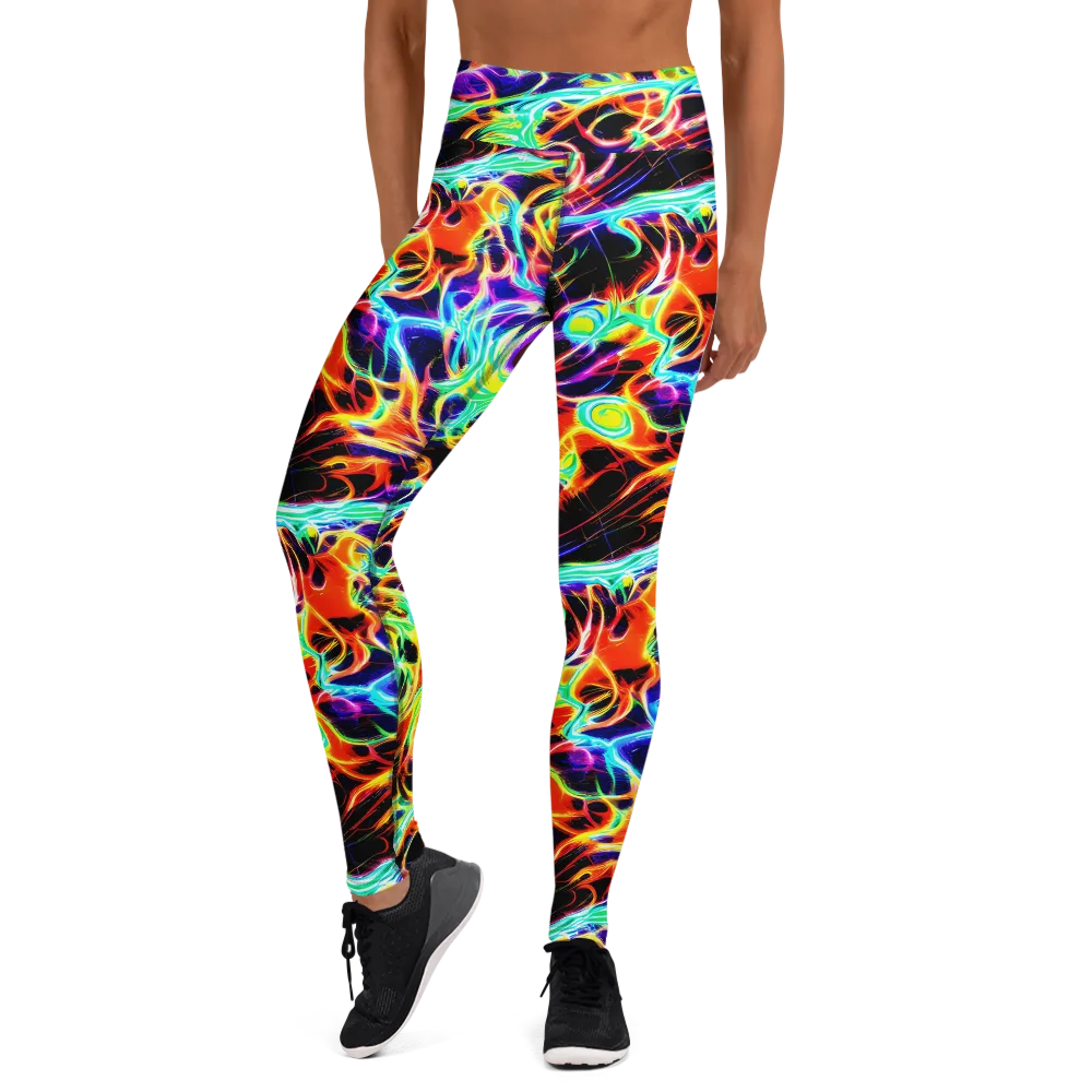 Nightflash on Yoga Leggings — Front
