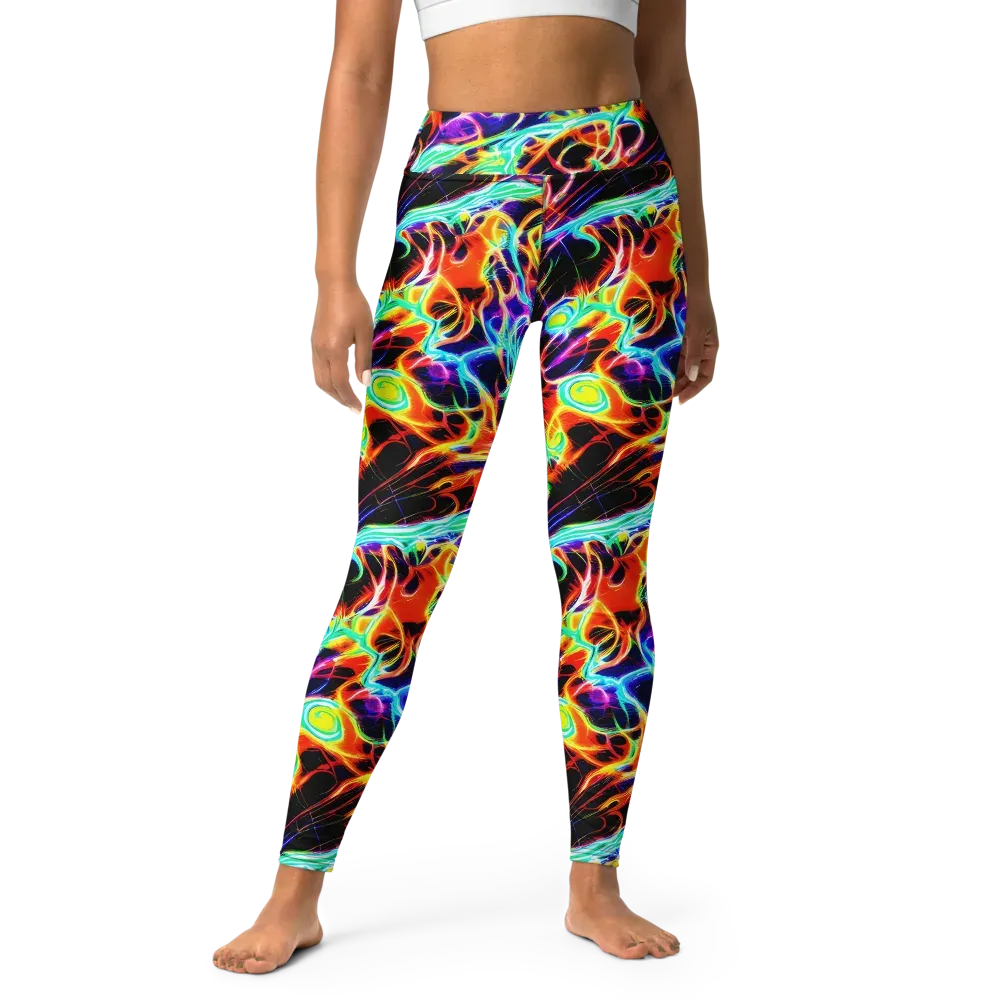 Nightflash on Yoga Leggings — Front