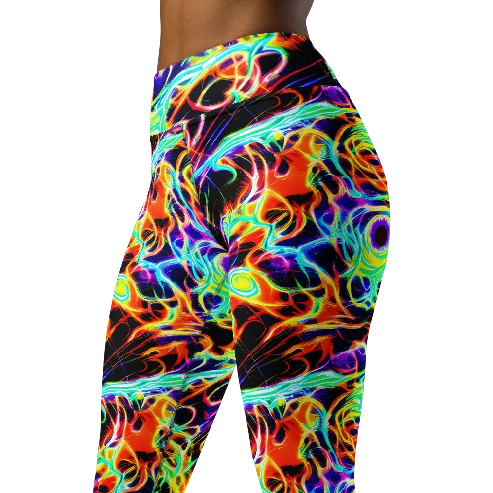Nightflash on Yoga Leggings — Left Front