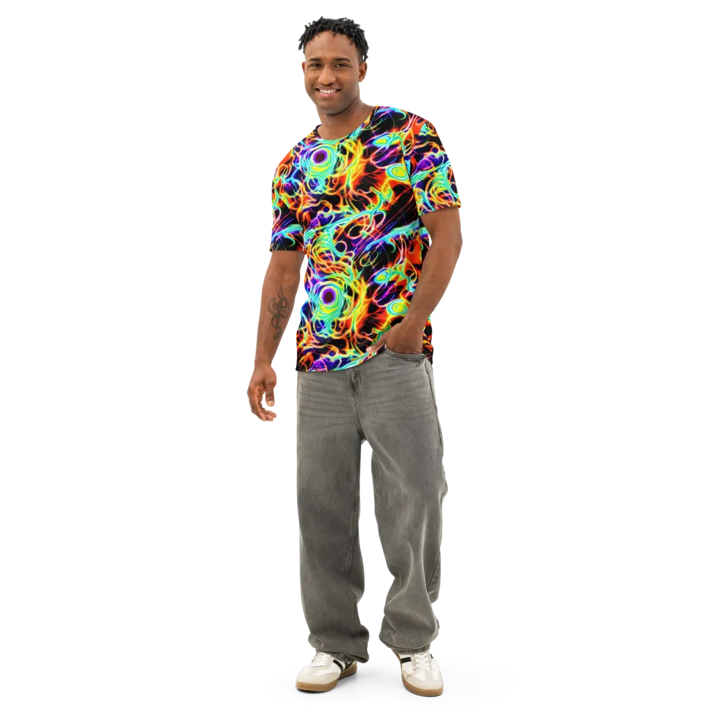 Nightflash on Men's Cotton Crew Neck T-Shirt — Front