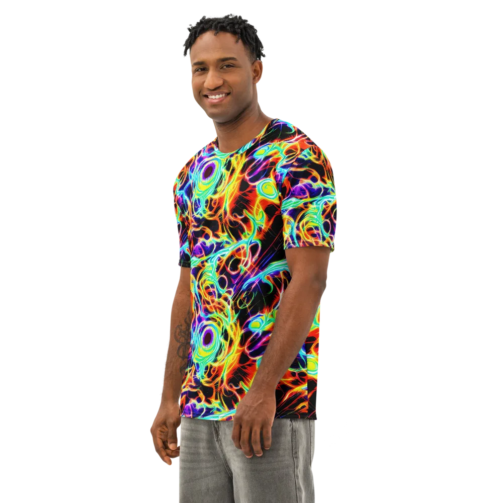 Nightflash on Men's Cotton Crew Neck T-Shirt — Left Front