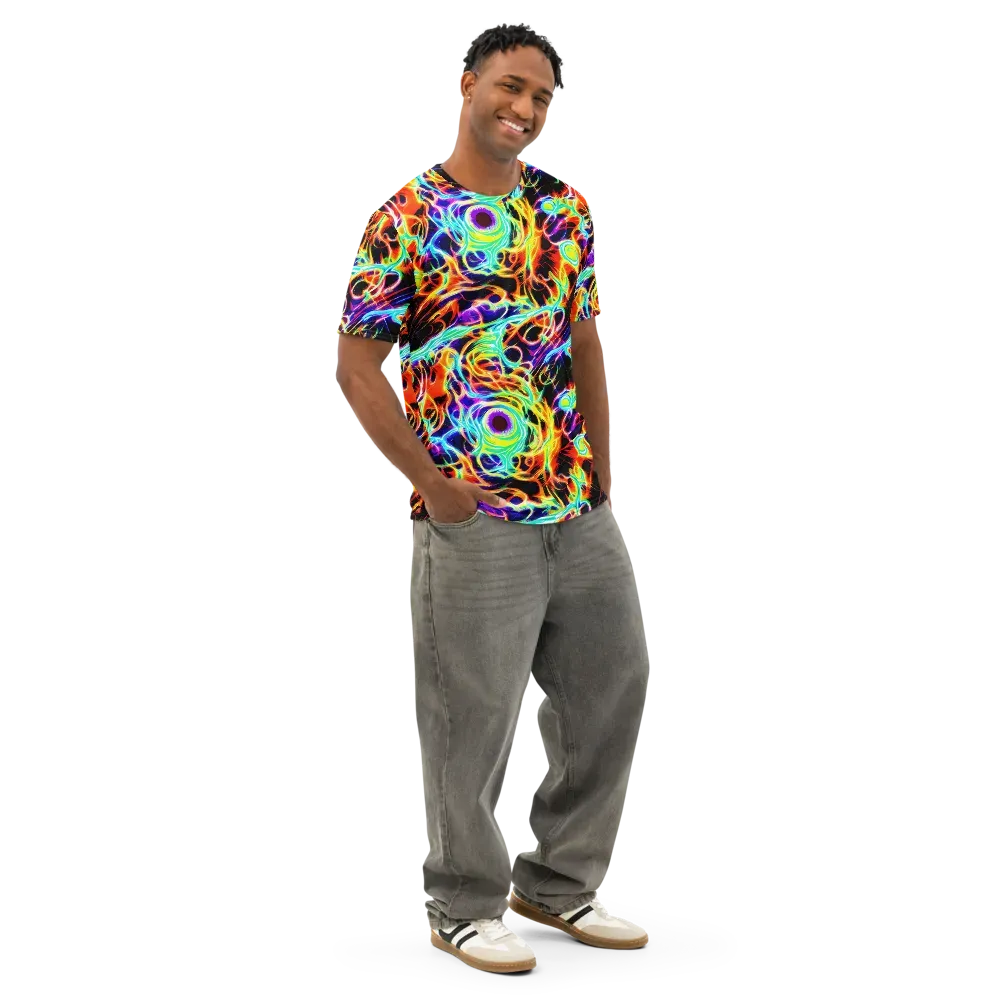 Nightflash on Men's Cotton Crew Neck T-Shirt — Right Front
