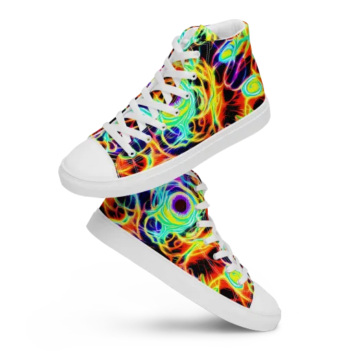 Nightflash on a Men's High Top Canvas Shoes