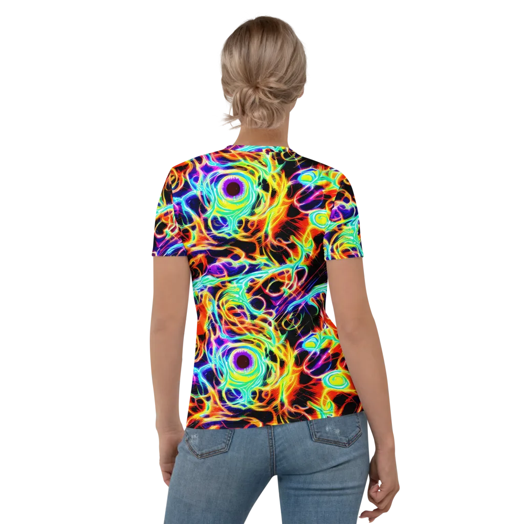 Nightflash on Women's Crew Neck T-Shirt — Back