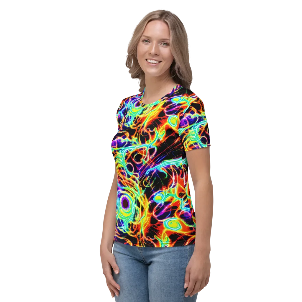 Nightflash on Women's Crew Neck T-Shirt — Left