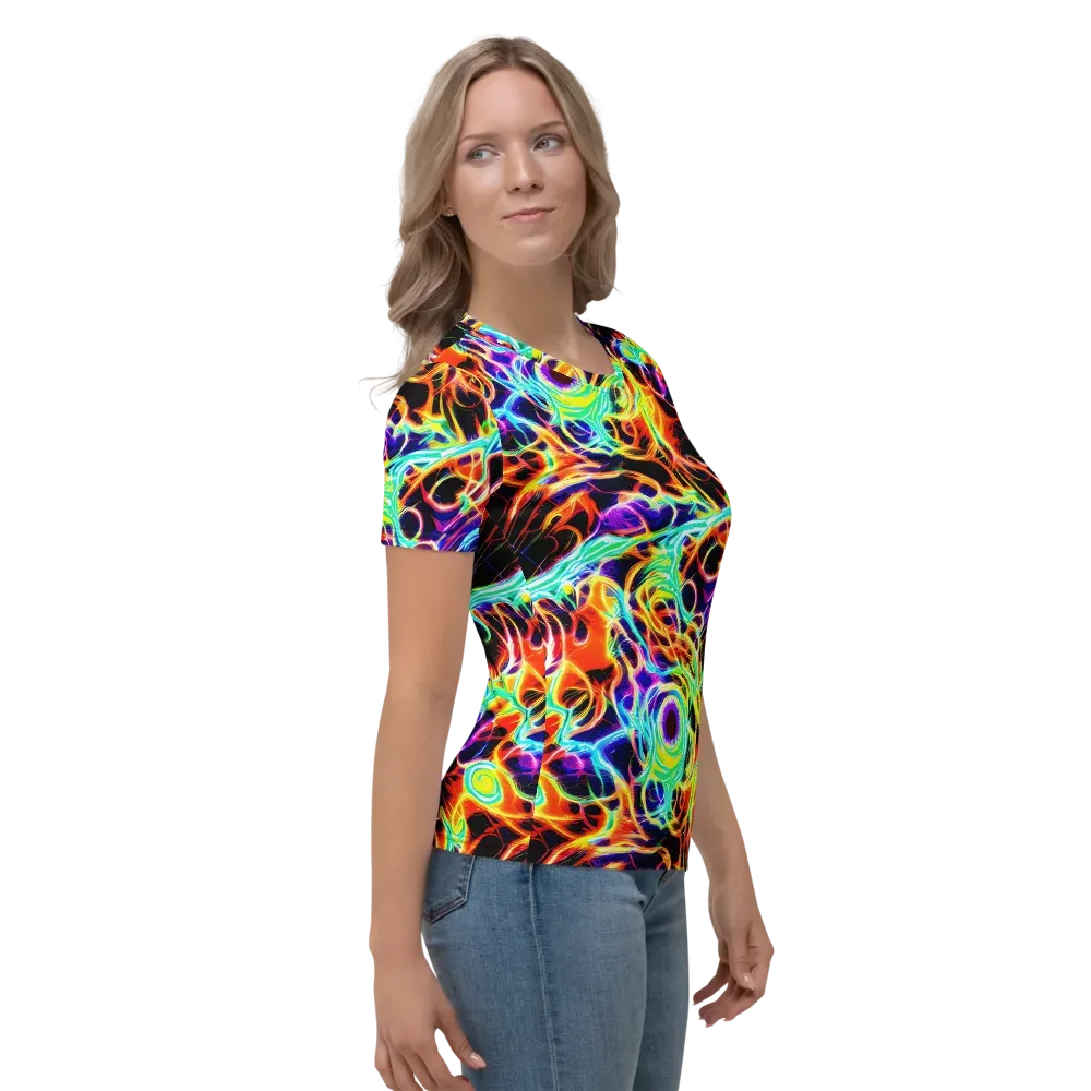 Nightflash on Women's Crew Neck T-Shirt — Right