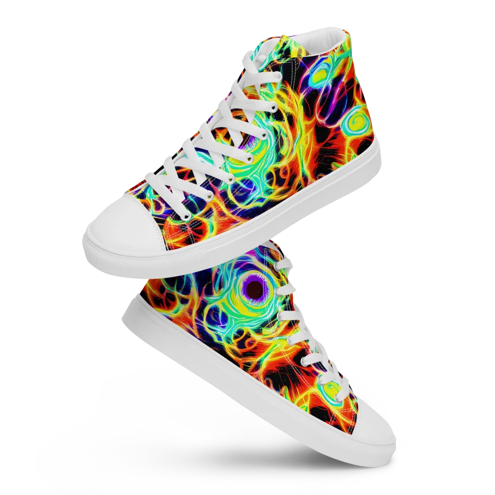 Nightflash on Women's High Top Canvas Shoes — Front