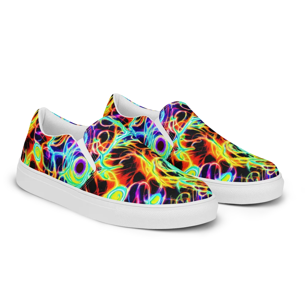 Nightflash on Men's Slip-On Canvas Shoes — Right Front