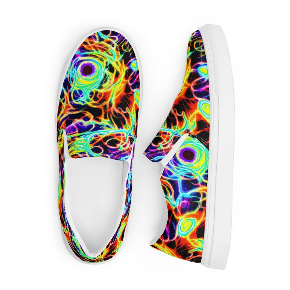 Nightflash on Men's Slip-On Canvas Shoes — Front