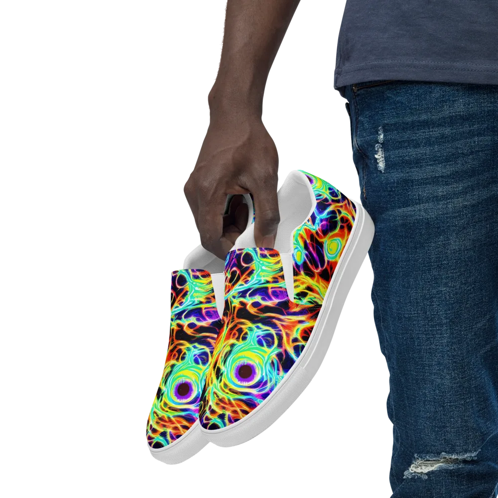 Nightflash on Men's Slip-On Canvas Shoes — Left Front