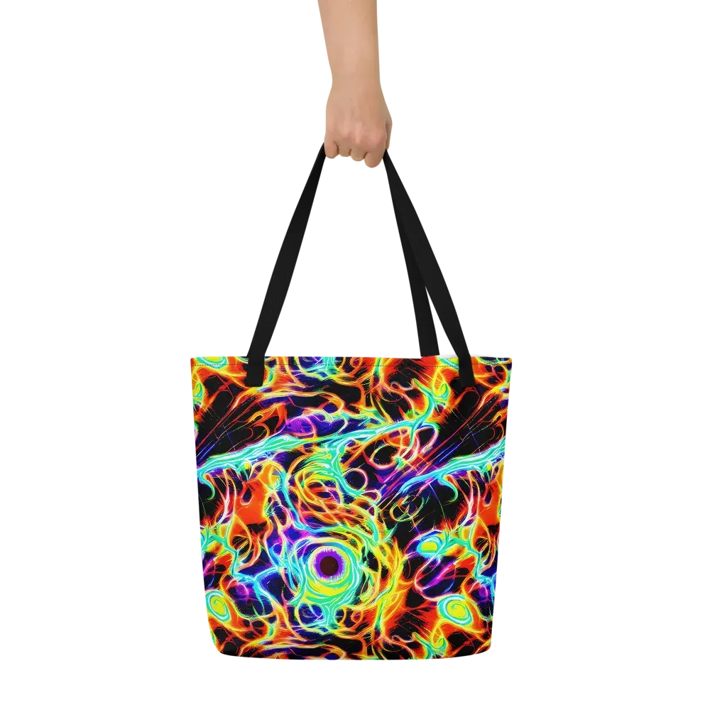 Nightflash on Large Tote Bag W/ Pocket — Front