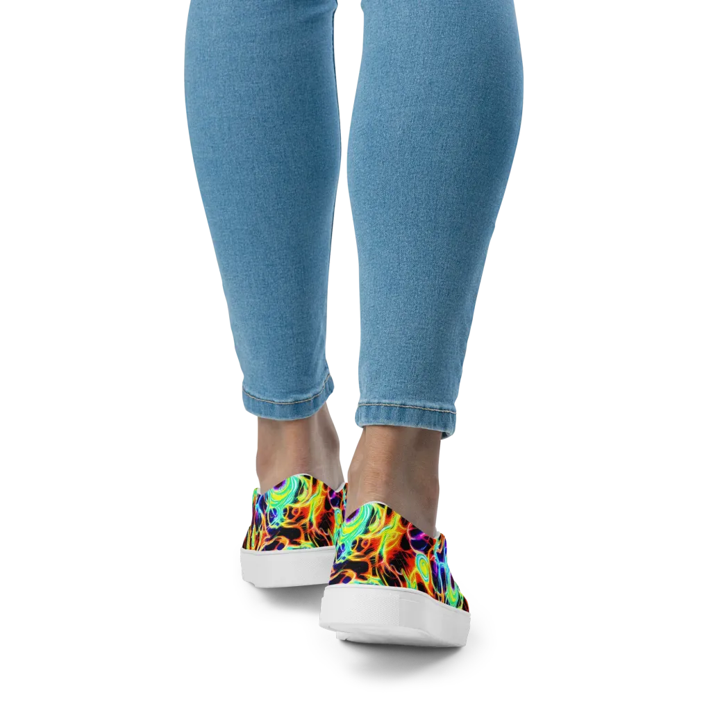 Nightflash on Women's Slip-On Canvas Shoes — Back
