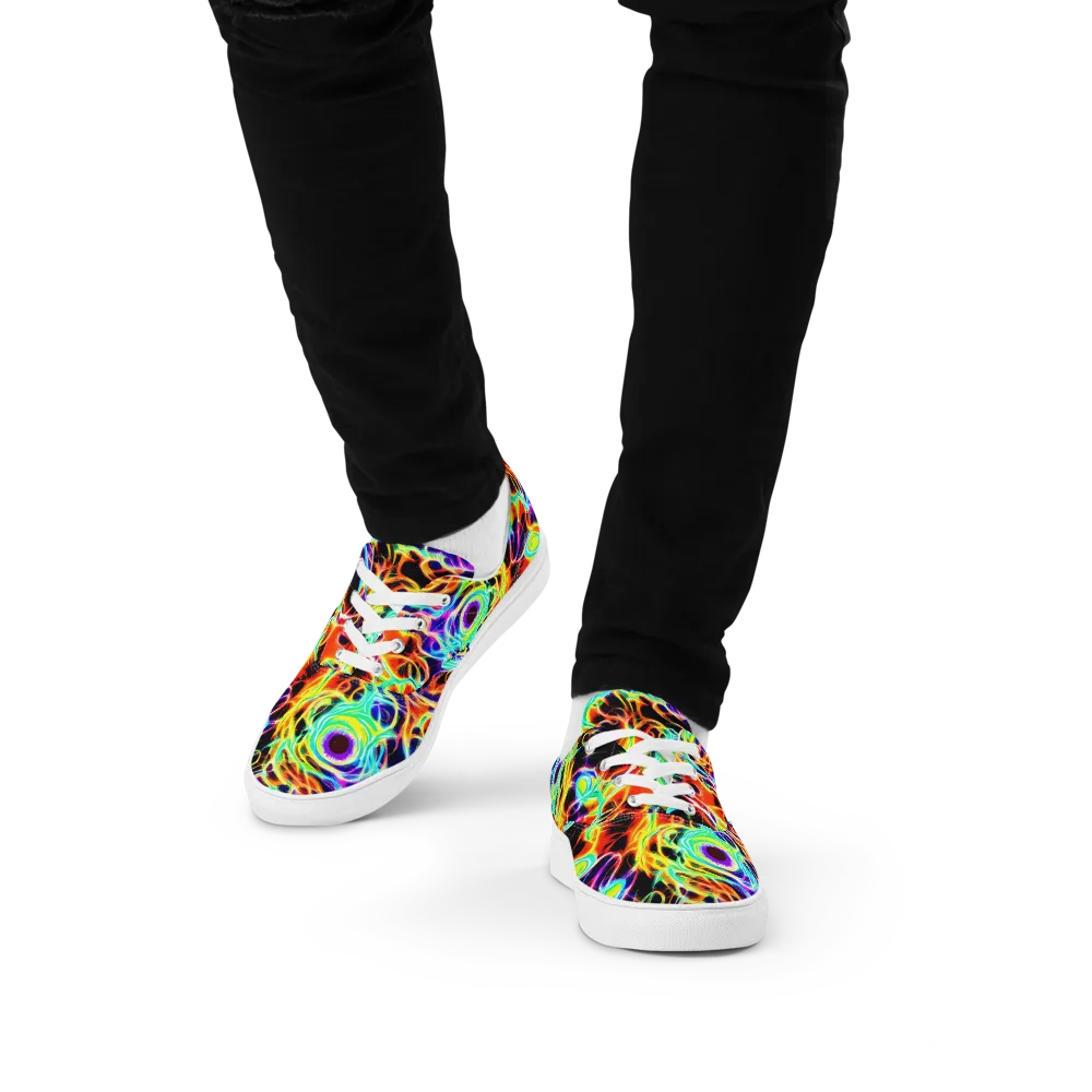 Nightflash on Men's Lace-Up Canvas Shoes — Front