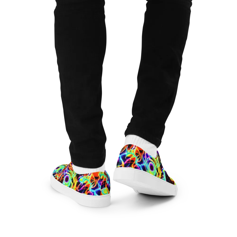 Nightflash on Men's Lace-Up Canvas Shoes — Back